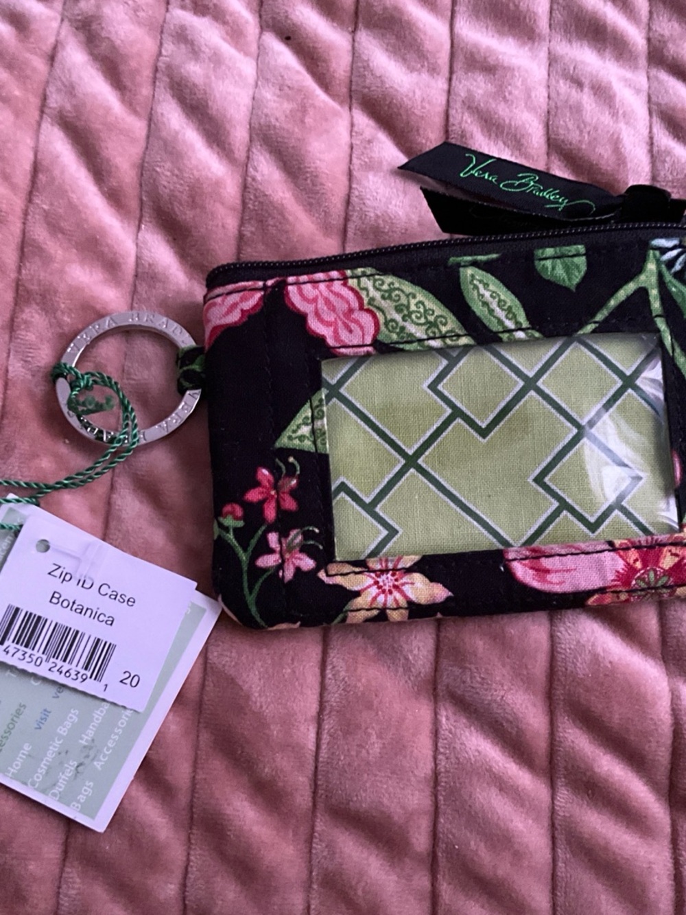Vera Bradley Botanica Zip ID Case NWT Retired Floral Pattern